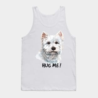 hug me white puppy Tank Top